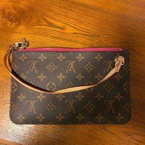 Louis Vuitton never used monogram canvas pouch/wristlet